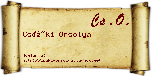 Csáki Orsolya névjegykártya